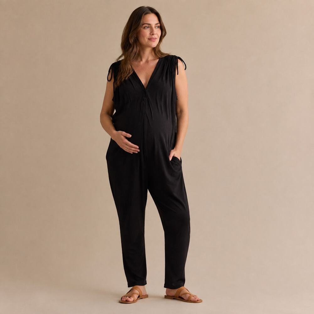 HATCH The Twilight Black Maternity Jumpsuit Size 2 Medium